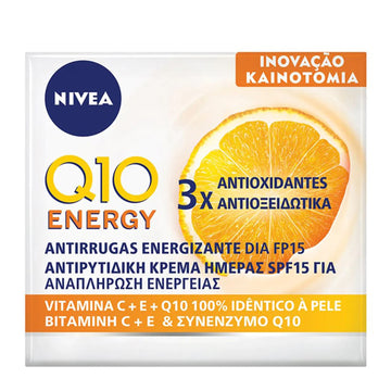 Nivea Q10 Energy Αντιρυτιδική Κρέμα Ημέρας Για Αναπλήρωση Ενέργειας SPF15 50ml